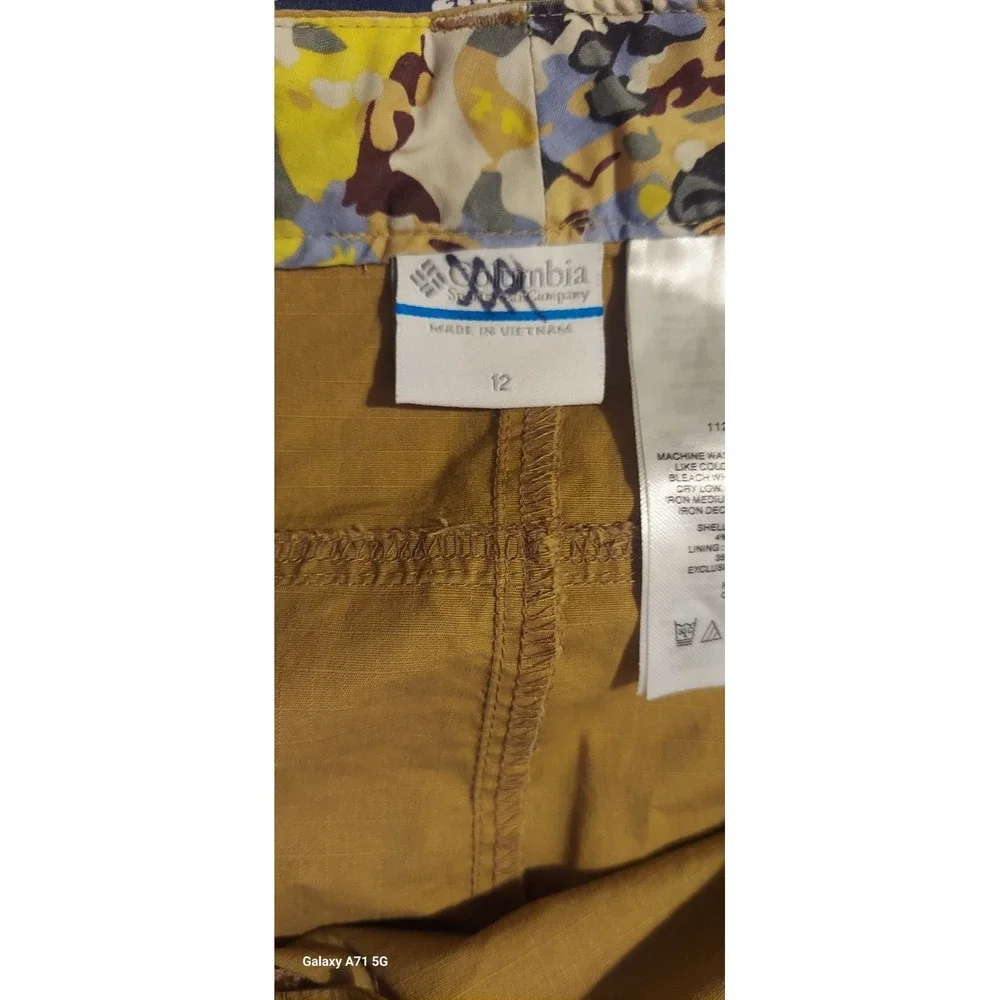 NEW Columbia OMNI-SHADE 50 Womens Size 12 Musturd Zipper Activity Skirt Hiking